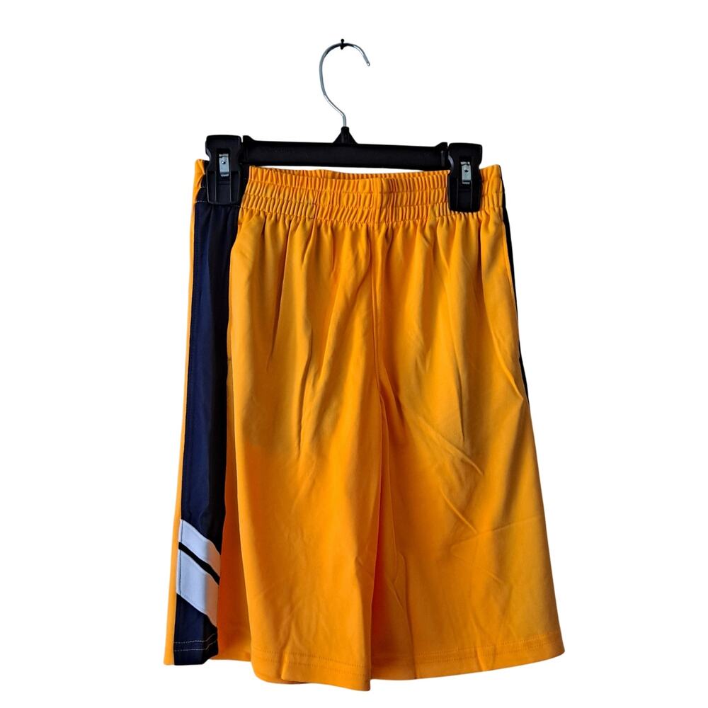 NWT Lands' End Colorblock Active Shorts Athletic Performance Orange Navy Boys M